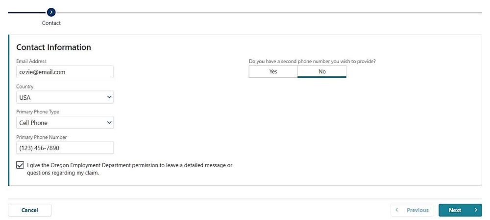 Graphical user interface, Oregon Employment Department -- Frances Online portal for Unemployment Insurance and Paid Leave Oregon.
