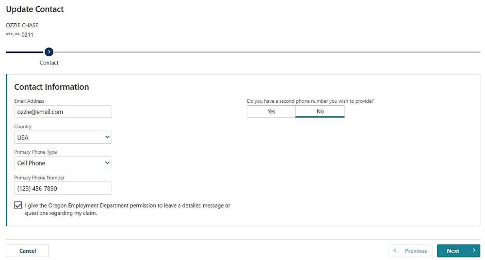 Graphical user interface, Oregon Employment Department -- Frances Online portal for Unemployment Insurance and Paid Leave Oregon.